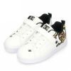 DC スニーカー キッズ ジュニア シューズ ローカット 靴 軽量 KS COURT GRAFFIK LITE EV DK234602 ホワイト ブラック ヒョウ柄 DC Shoes
