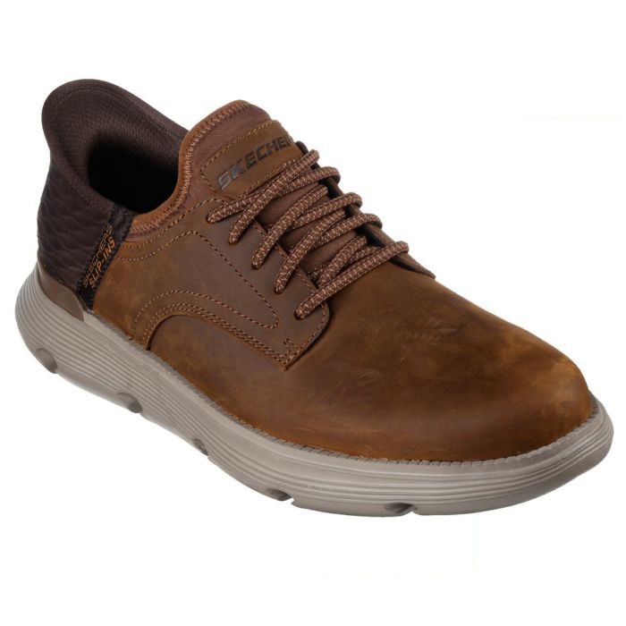 栗山英樹さんCM着用モデル スケッチャーズ スリップインズ メンズ ガルザ カービン 革靴 スニーカー スリッポン ゴム紐 SKECHERS 履きやすい ビジネスシューズ 本革 ノーマル幅