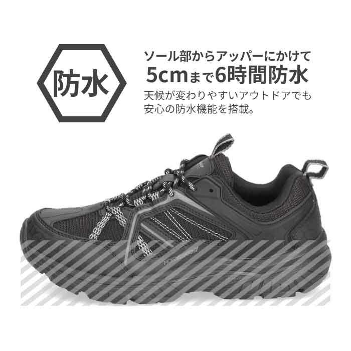 DUNLOP ダンロップ 靴 スニーカー メンズ リファインド DU6004 黒 ブラック グレー 通気防水 ムレにくい 超幅広 6E 防水 軽量