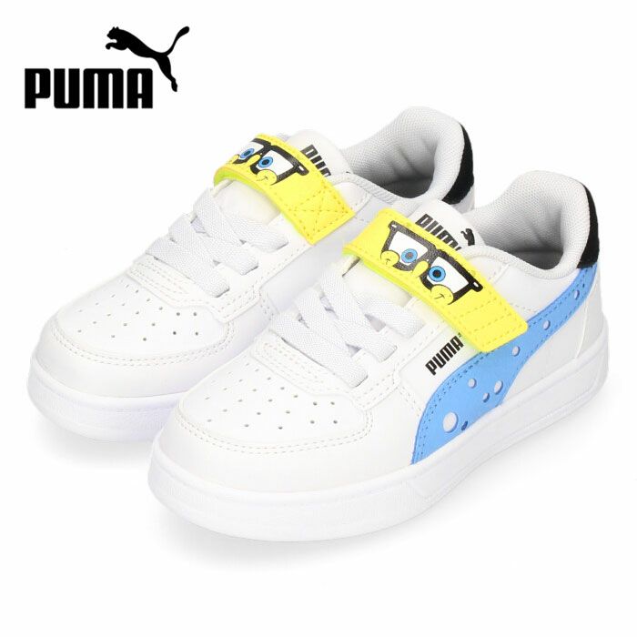 プーマ スニーカー キッズ スポンジボブ コラボ ベルクロ 393897 ケーブン 2.0 ホワイト 白 PUMA キッズシューズ 子供靴 靴 男の子  女の子 | Parade-パレード- 公式オンラインストア