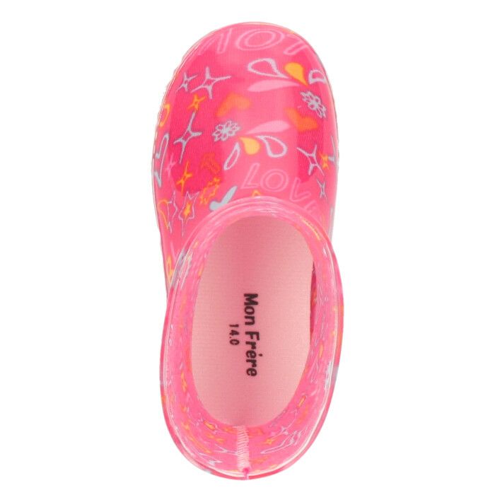 Monfrere モンフレール レインブーツ キッズ 長靴 KB-7008 ブルー ピンク 子供 靴 防水 レインシューズ 男の子 女の子