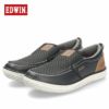 EDWIN エドウィン メンズ スニーカー スリッポン EDW-7748 ネイビー ブラック カジュアルシューズ 幅広 ワイド ゆったり 軽量 防滑 靴