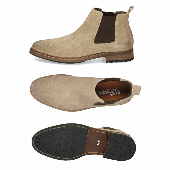 サイドゴアブーツ メンズ 本革 スエード 130 ダークブラウン ベージュ ブラック  カジュアル ショートブーツ レザー 靴