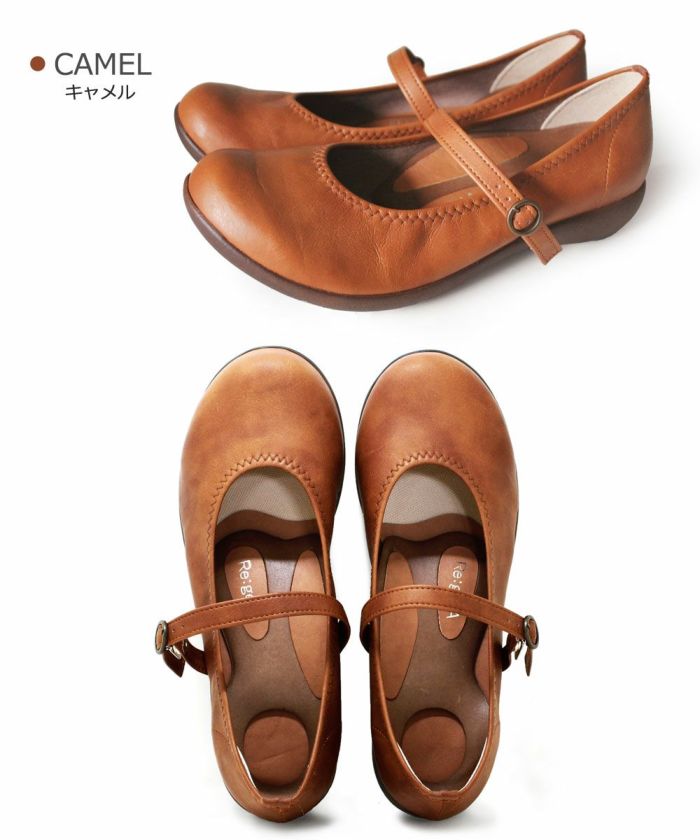 リゲッタ 靴  レディース フラットシューズ パンプス ストラップ R-2361 ブラック キャメル ブラウン カジュアルシューズ コンフォート 日本製 黒 茶色 セール