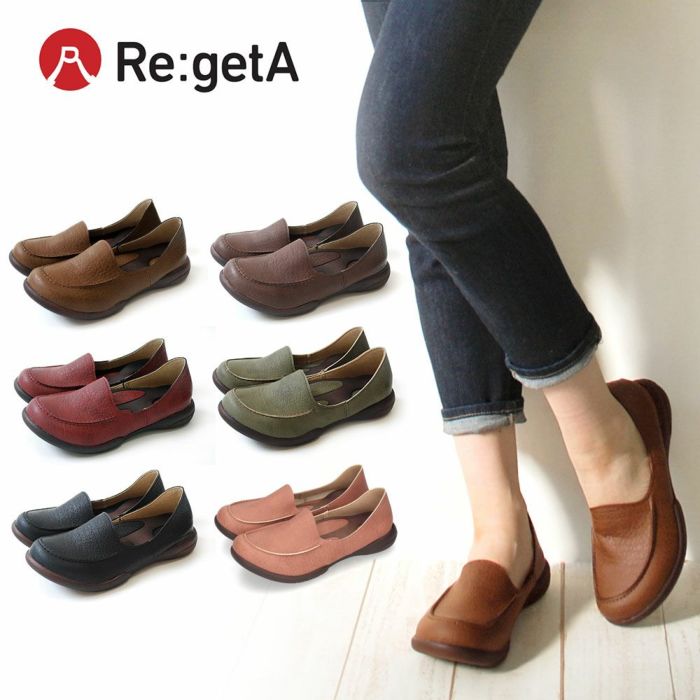 リゲッタ R-302 ドライビングシューズ ローファー レディース Re:getA カジュアル コンフォート 履きやすい 歩きやすい 痛くない 運転 フラットシューズ 日本製