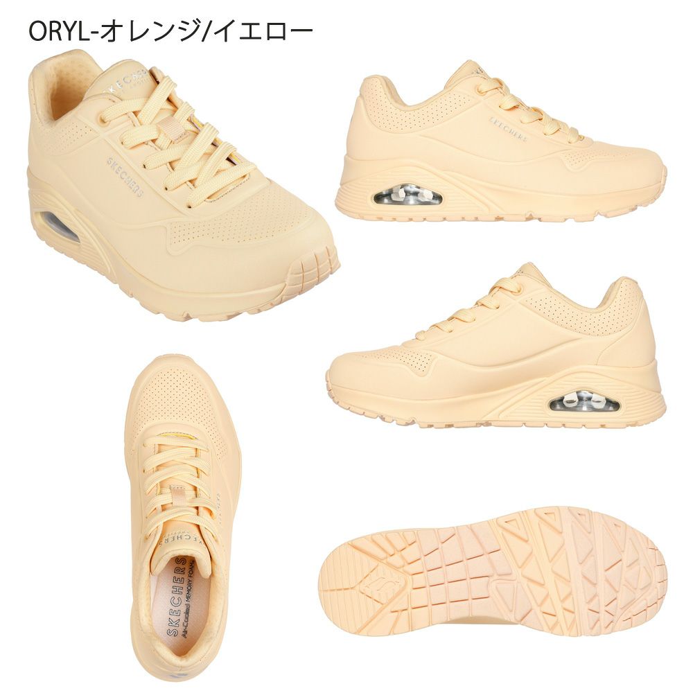 SKECHERS スケッチャーズ uno レディース スニーカー 厚底 シューズ エアクッション 73690 ウノ スタンド オン エア UNO-STAND ON AIR ストリート 普通幅 カジュアル 紐靴