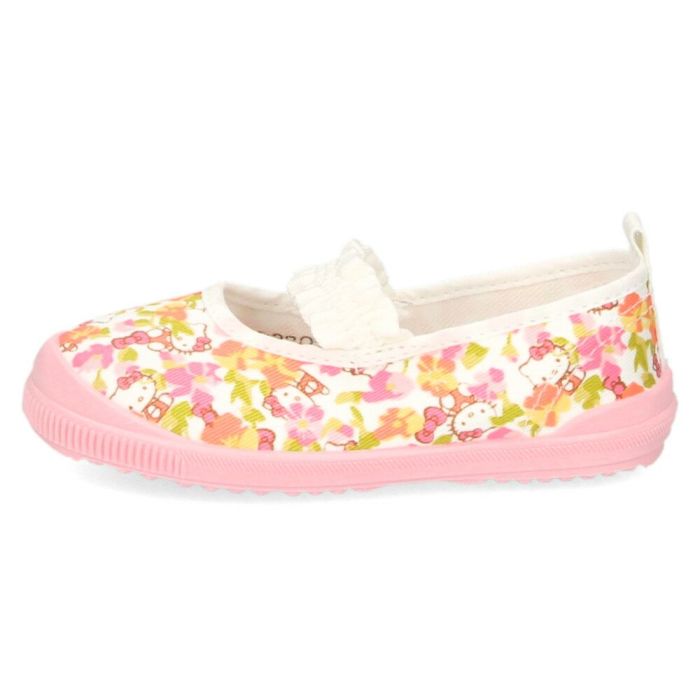 アサヒシューズ ハローキティー キッズ ジュニア上履き 女の子 S04 KD37051  KD37052 KD37053 白 ホワイト ピンク ネイビー バレーシューズ 子供 靴 2E ゴムバンド スリッポン ズック 日本製 