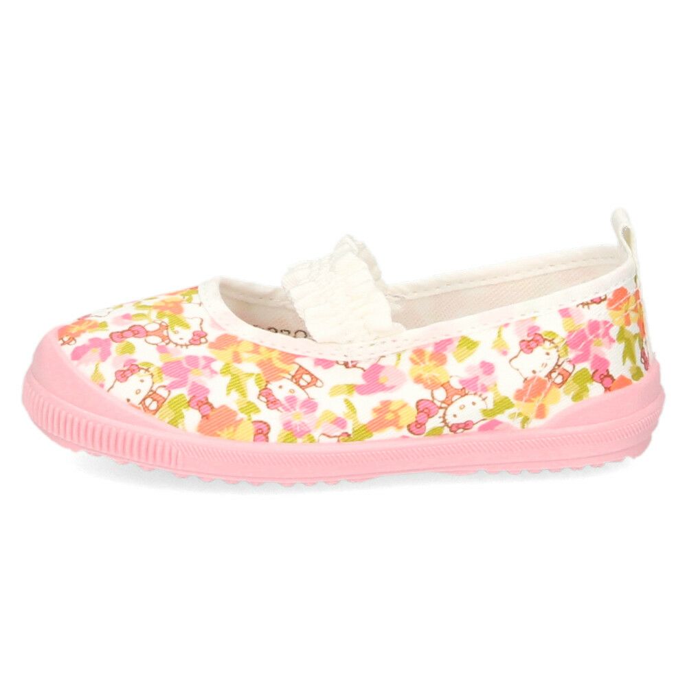 アサヒシューズ ハローキティー キッズ ジュニア上履き 女の子 S04 KD37051  KD37052 KD37053 白 ホワイト ピンク ネイビー バレーシューズ 子供 靴 2E ゴムバンド スリッポン ズック 日本製 
