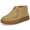 Clarks クラークス レザー スエード ワラビー ブーツ メンズ Torhill Hi トーヒルハイ 厚底 ブラック 黒 ダークサンド 26173663 26173664