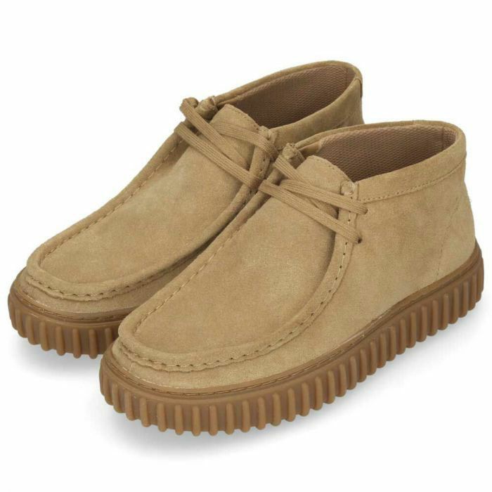 Clarks クラークス レザー スエード ワラビー ブーツ メンズ Torhill Hi トーヒルハイ 厚底 ブラック 黒 ダークサンド 26173663 26173664