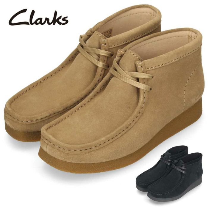 Clarks クラークス ワラビーブーツ レザー スエード レディース WallabeeEVOBt ワラビーエヴォブーツ ブラック 黒 ダークサンド 26174743 26174744