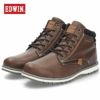 EDWIN エドウィン スニーカー メンズ 防水 防滑 EDW-7982 ブラック ブラウン 黒 茶色 カジュアルシューズ 幅広 靴