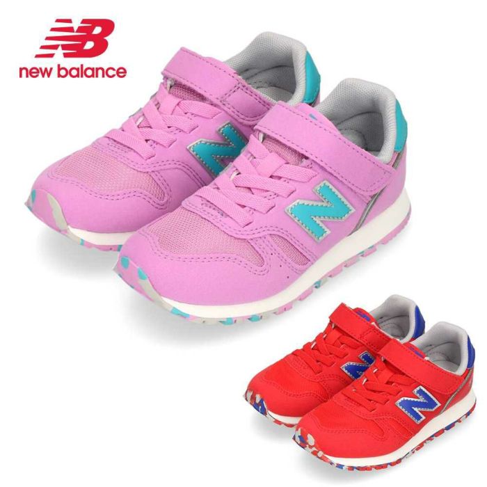 new balance キッズ ジュニア スニーカー YV373 靴 ベルクロ 軽量 快適 定番 通学 レッド パープル セール