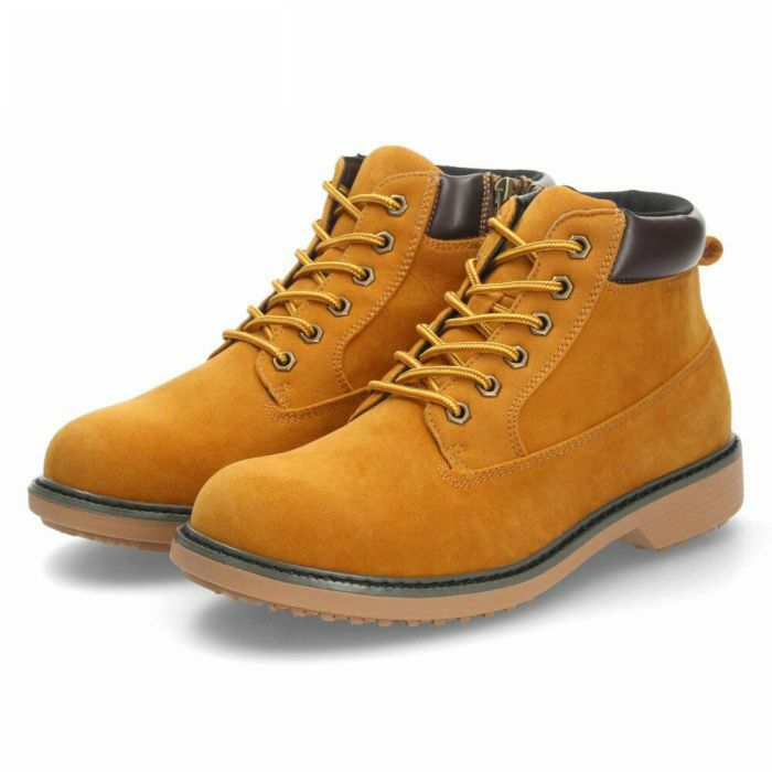 ブーツ メンズ 防水 防滑 ハイカット サイドジップ 紐 レースアップ ブラック イエロー イエローブーツ 雨 雪 滑りにくい 軽量 歩きやすい 履きやすい