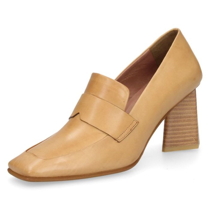 RABOKIGOSHI works ラボキゴシ ワークス ローファー パンプス ヒール 靴 レディース 12752 本革 黒 ブラック ベージュ デザインヒール スクエアトゥ 日本製