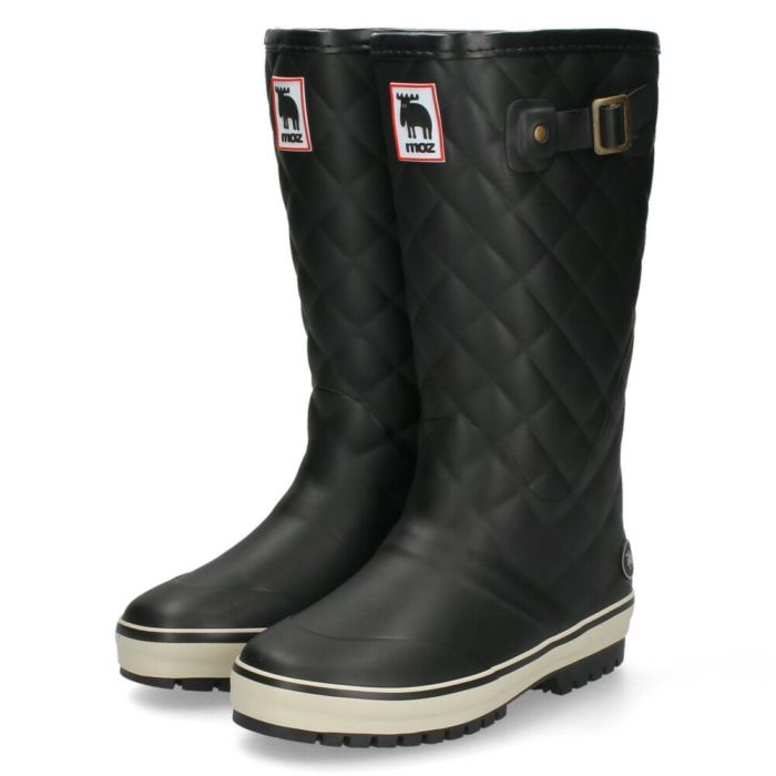 MOZ モズ レインブーツ レディース 長靴 ロング丈 91021 ブラック ネイビー 黒 完全防水 軽量 防寒 防滑 キルティング　 