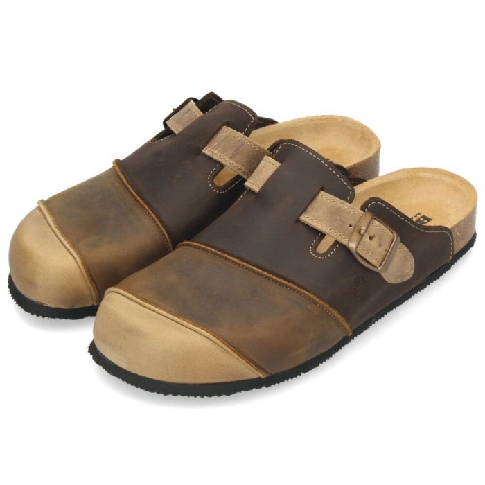 クロッグサンダル メンズ サンダル 本革 コンフォートシューズ ネイビー ブラウン バイオライン BIOLINE 1930 レザー 靴 茶色 イタリア製