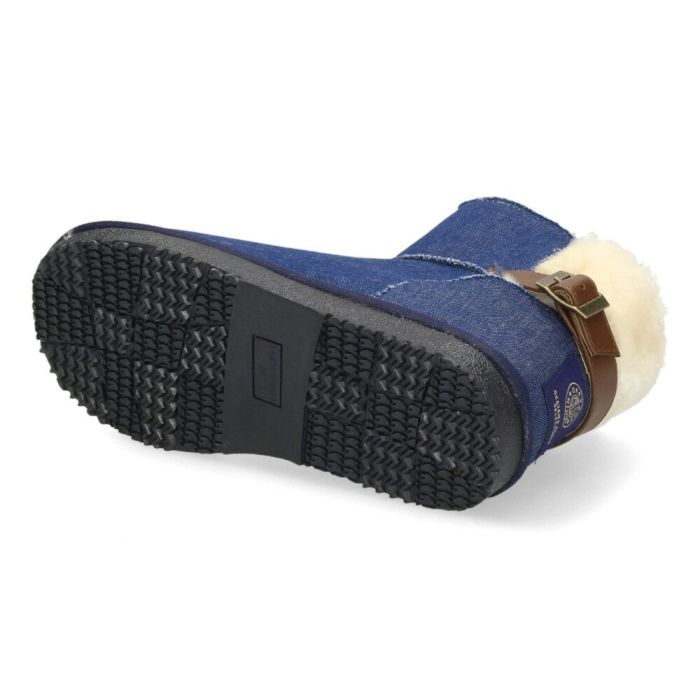 ムートンブーツ レディース ショート 岡山デニム 撥水 防寒 軽量 暖かい ふわふわ ボア ブルー ネイビー 32567 