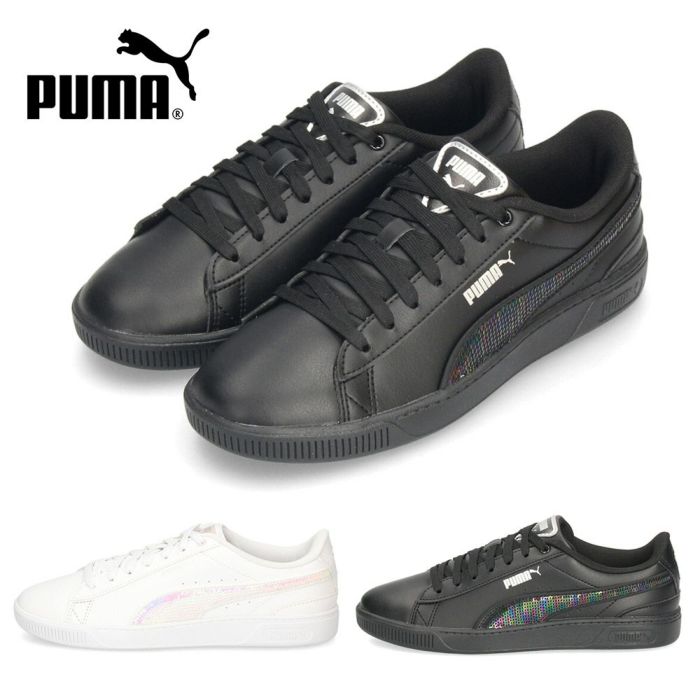 プーマ PUMA レディース スニーカー ビッキー V3  ウィンター ワンダーランド 392489  01 02 ホワイト ブラック ローカット カジュアルシューズ 靴 光沢感