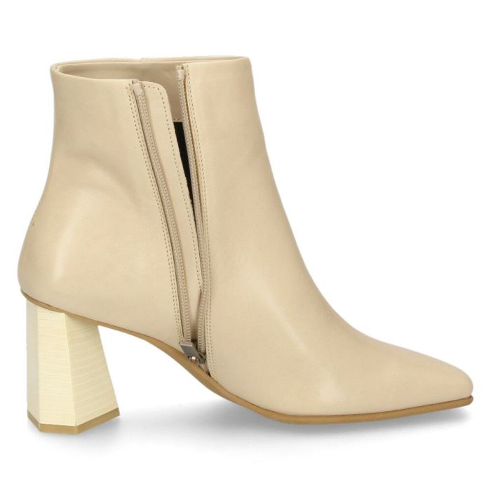 ラボキゴシ ワークス ブーツ ヒール レディース 本革 ショートブーツ サイドジップ  スクエアトゥ 12753 ブラック ライトベージュ RABOKIGOSHI works チャンキーヒール 日本製