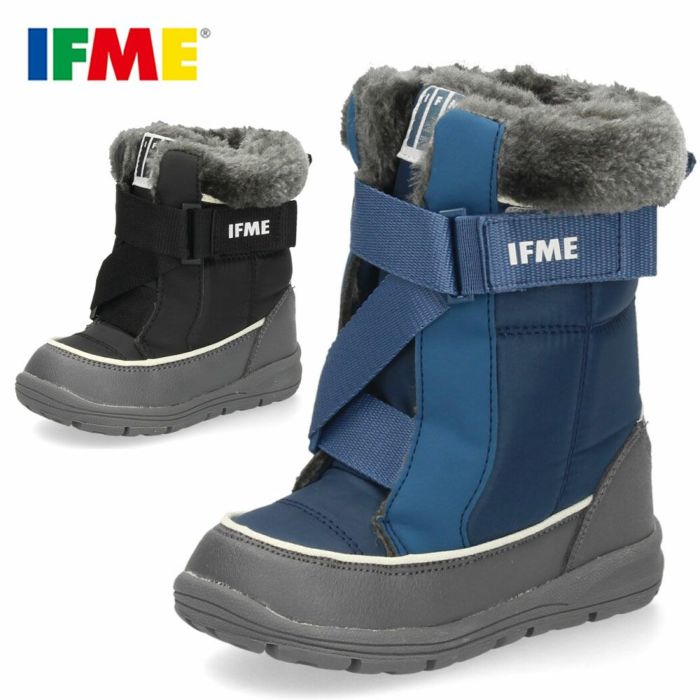 IFME イフミー ブーツ キッズ ウィンターブーツ 20-3907 ブラック ネイビー 防寒 撥水 雨の日 雪 スノーブーツ 男の子 女の子 靴 子供 セール