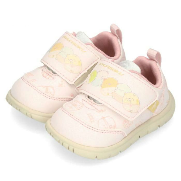 ベビーシューズ キッズ スニーカー すみっコぐらし 瞬足 コラボ 足育ベビー 履かせやすい 女の子 ベルクロ 4E 軽量 JB-113 ピンク ラベンダー サックス 1130 