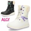 ALGY アルジー ブーツ 防水 スノーブーツ キッズ ジュニア ショートブーツ 女の子 靴 6005 ホワイト ブラック 防寒 防滑 ボア　