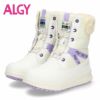 ALGY アルジー ブーツ 防水 スノーブーツ キッズ ジュニア ショートブーツ 女の子 靴 6005 ホワイト ブラック 防寒 防滑 ボア　