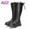 ALGY アルジー ブーツ キッズ ジュニア ロングブーツ 黒 3454 女の子 靴 リボン ガールズ ブラック
