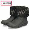 HUNTER ハンター ウィンターブーツ レディース イン/アウト インシュレイテッド ハンターロゴステッチ ブーツ 防水 防寒 防滑 WFS2241NRE ブラック