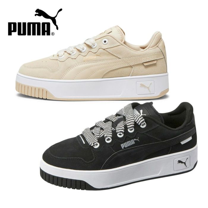 PUMA プーマ スニーカー レディース キャリーナ ストリート ティック レース ウィメンズ 392507 ブラック 黒 ベージュ ローカット 靴 セール