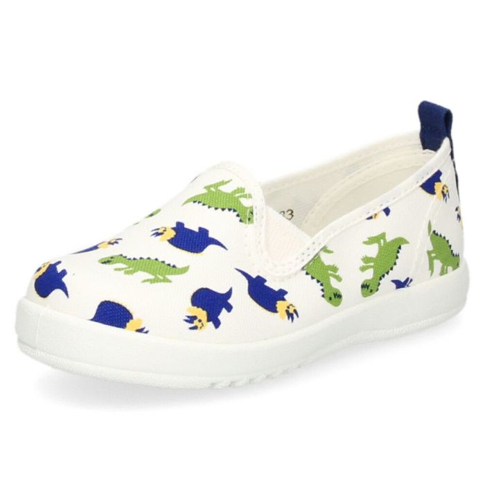 アサヒシューズ スニーカー キッズ 男の子 P132 KC37331 ホワイト KC37332 ネイビー 恐竜柄 子供 靴 スリッポン ASAHI 日本製 【tki】