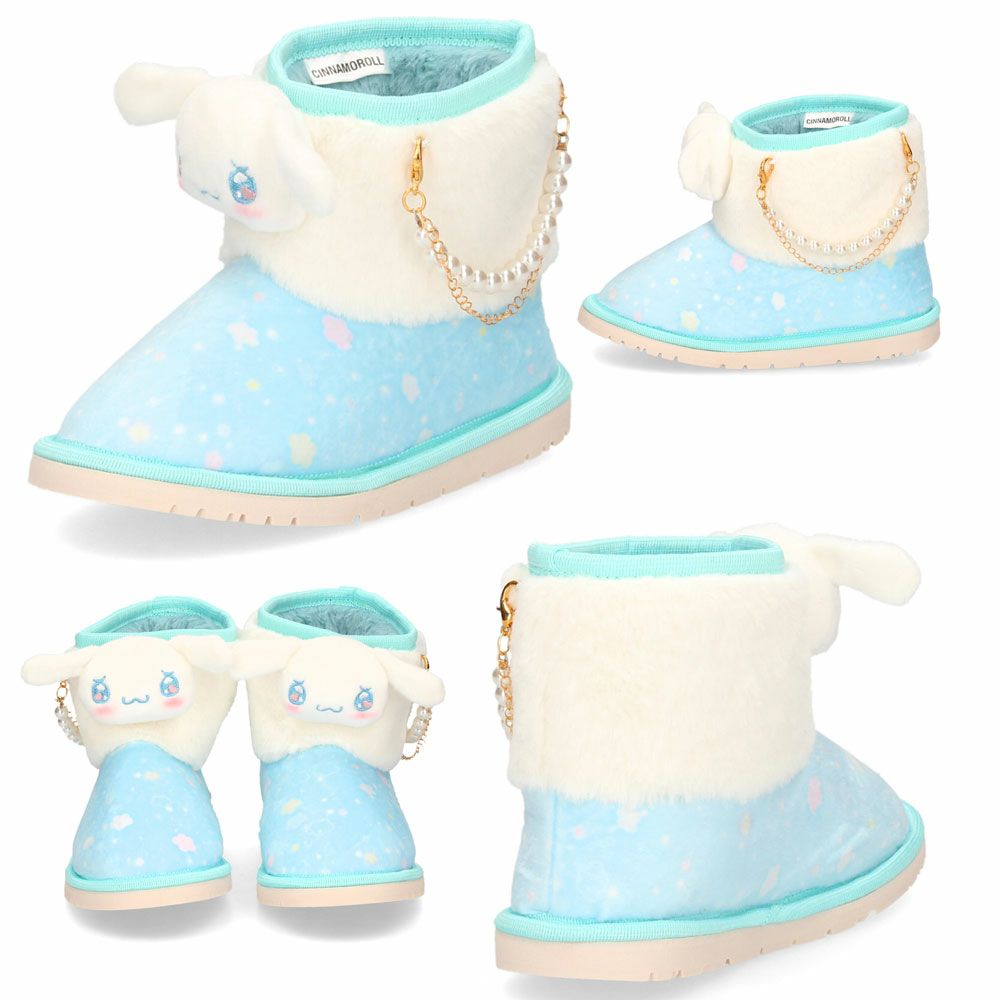 サンリオ ジュニア キッズ ベビー ボアブーツ ふわふわ あったか ブルー パープル ピンク オレンジ H81245 Sanrio 靴 子供 ブーツ ムートンブーツ