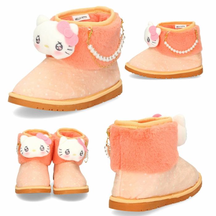 サンリオ ジュニア キッズ ベビー ボアブーツ ふわふわ あったか ブルー パープル ピンク オレンジ H81245 Sanrio 靴 子供 ブーツ ムートンブーツ