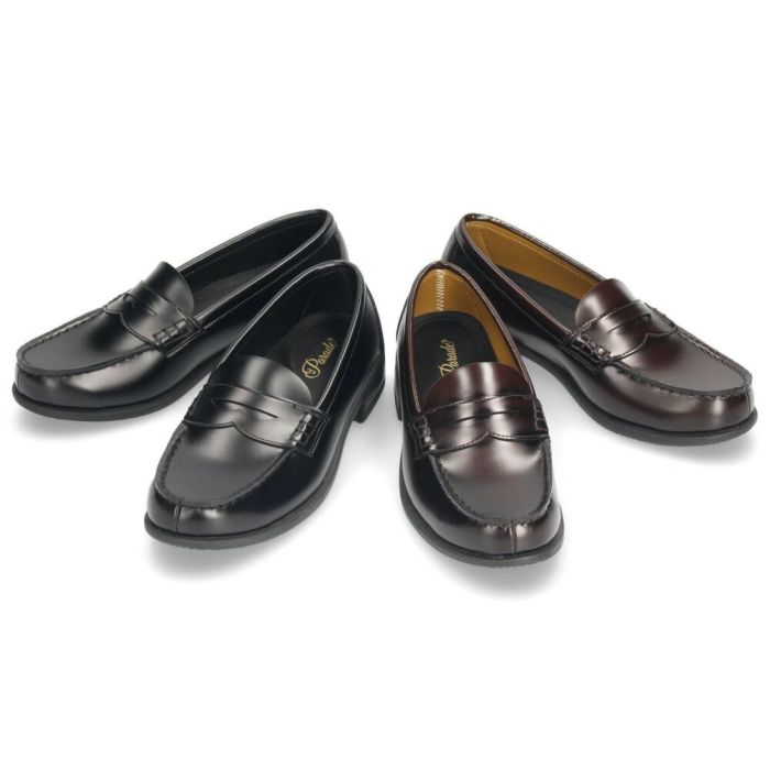 ローファー レディース 学生 幅広 3E 滑りにくい 屈曲 黒 茶色 通学 学生靴 痛くない 柔らかい 人工皮革 卒業式 入学式 高校生 Parade 991101