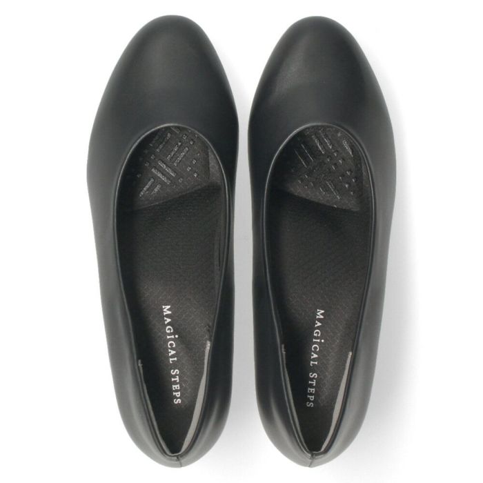 パンプス 黒 3E ローヒール 防水 ブラック ビジネス レディース ラウンドトゥ ベーシック マジカルステップス 35301