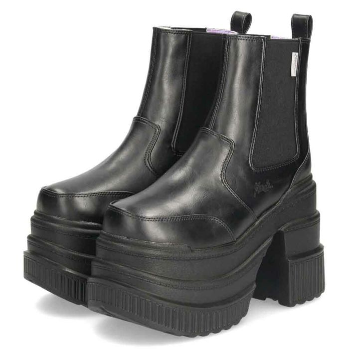 サイドゴア ブーツ レディース 厚底ブーツ ショート 黒 ヨースケ YOSUKE 靴 チェルシーブーツ 4460050 ブラック ベージュ グレー マルチ レオパード