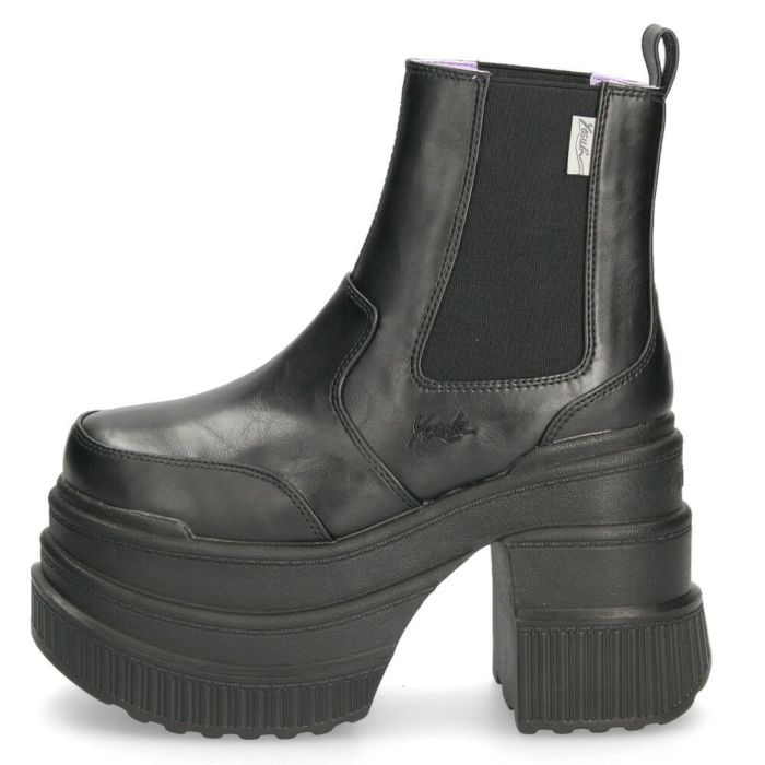 サイドゴア ブーツ レディース 厚底ブーツ ショート 黒 ヨースケ YOSUKE 靴 チェルシーブーツ 4460050 ブラック ベージュ グレー マルチ レオパード