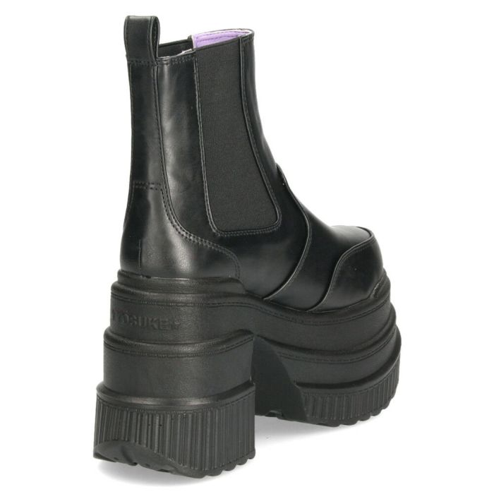 サイドゴア ブーツ レディース 厚底ブーツ ショート 黒 ヨースケ YOSUKE 靴 チェルシーブーツ 4460050 ブラック ベージュ グレー マルチ レオパード