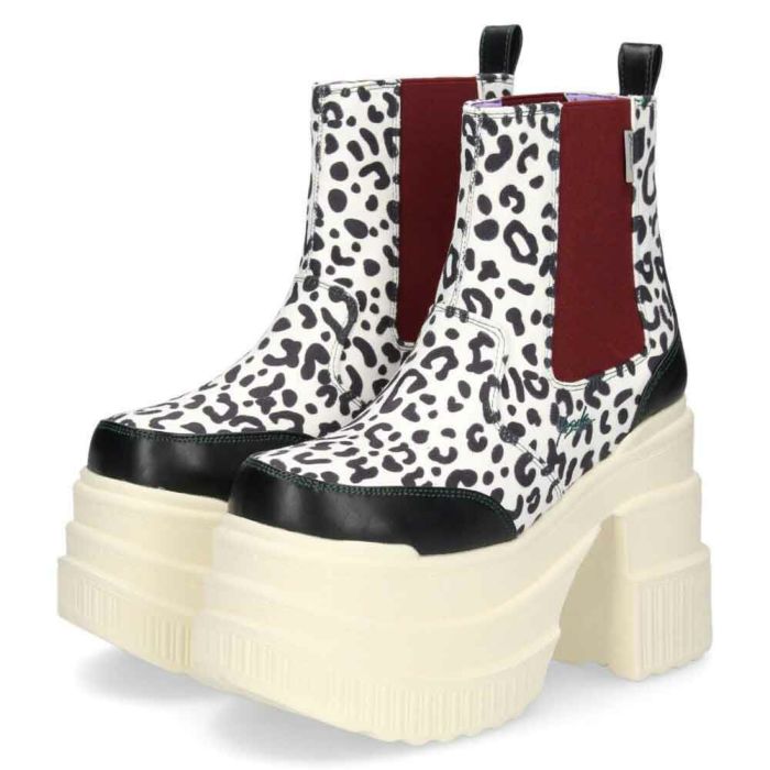 サイドゴア ブーツ レディース 厚底ブーツ ショート 黒 ヨースケ YOSUKE 靴 チェルシーブーツ 4460050 ブラック ベージュ グレー マルチ レオパード