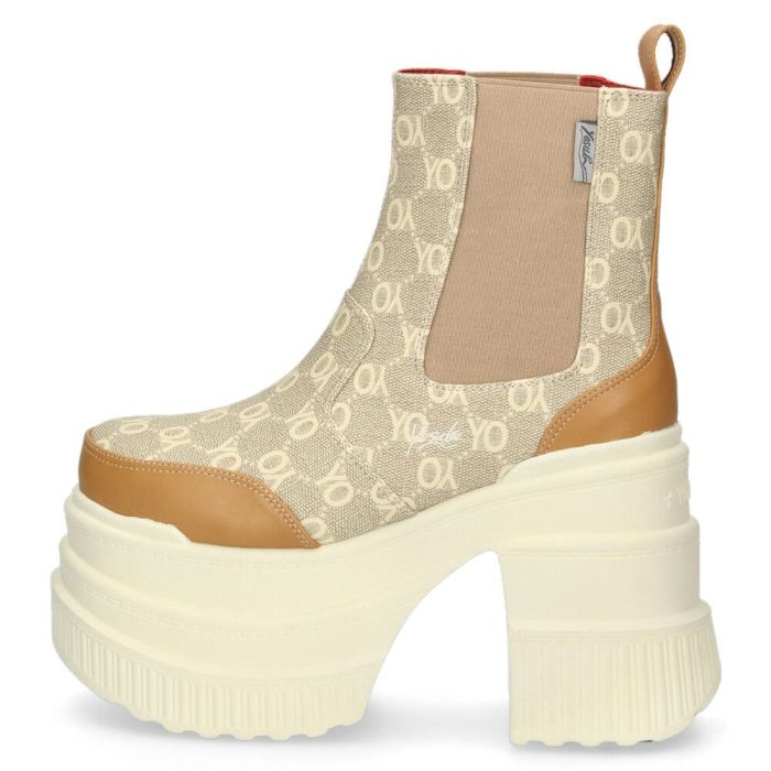 サイドゴア ブーツ レディース 厚底ブーツ ショート 黒 ヨースケ YOSUKE 靴 チェルシーブーツ 4460050 ブラック ベージュ グレー マルチ レオパード