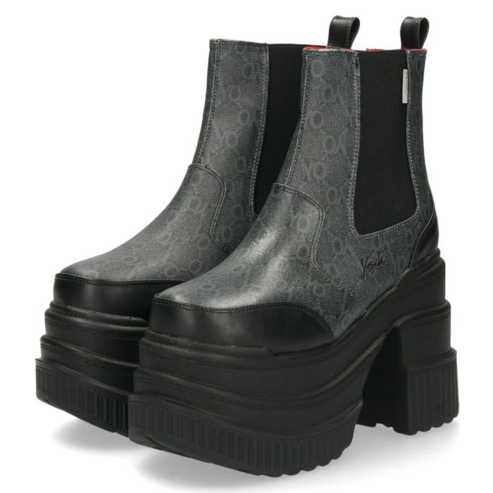 サイドゴア ブーツ レディース 厚底ブーツ ショート 黒 ヨースケ YOSUKE 靴 チェルシーブーツ 4460050 ブラック ベージュ グレー マルチ レオパード