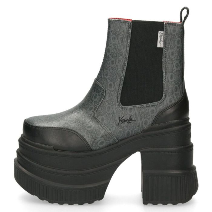 サイドゴア ブーツ レディース 厚底ブーツ ショート 黒 ヨースケ YOSUKE 靴 チェルシーブーツ 4460050 ブラック ベージュ グレー マルチ レオパード