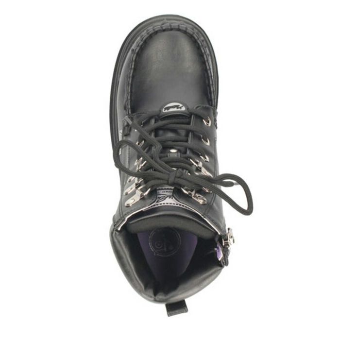 ブーツ レディース 厚底ブーツ ショート 黒 ヨースケ YOSUKE 靴 幅広 3E 編み上げブーツ 4460057 ブラック ブラックマルチ チャンキーヒール サイドジップ