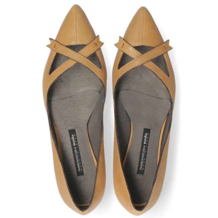 パンプス ローヒール 黒 フラットパンプス 本革 ラボキゴシ ワークス 12762 ブラック ベージュ レディース 靴 ストラップ 日本製 RABOKIGOSHI works