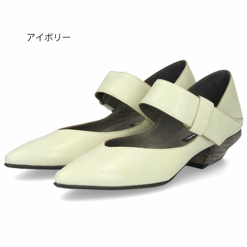 パンプス ローヒール 黒 本革 ストラップ シューズ ベルト 靴 ラボキゴシ ワークス 12768 レディース ベルトパンプス 2WAY 日本製 RABOKIGOSHI works