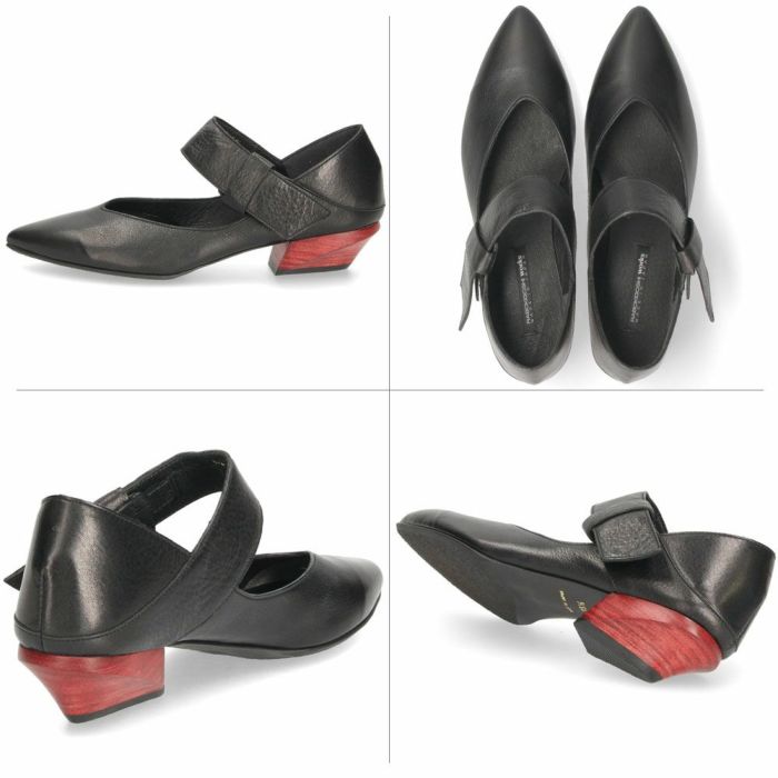 パンプス ローヒール 黒 本革 ストラップ シューズ ベルト 靴 ラボキゴシ ワークス 12768 レディース ベルトパンプス 2WAY 日本製 RABOKIGOSHI works