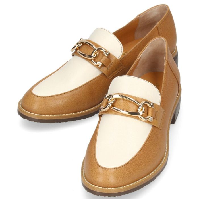 ローファー レディース ビットローファー 本革 ローヒール あしながおじさん 2410173 黒 ブラック ベージュコンビ 金具 防滑ソール 靴　  