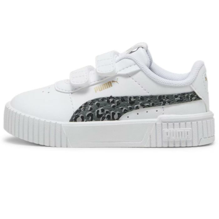 プーマ キッズ ベビー スニーカー キャリーナ 2.0 アニマル ホワイト 白 マジックテープ ローカット PUMA 396989 子ども 靴 セール