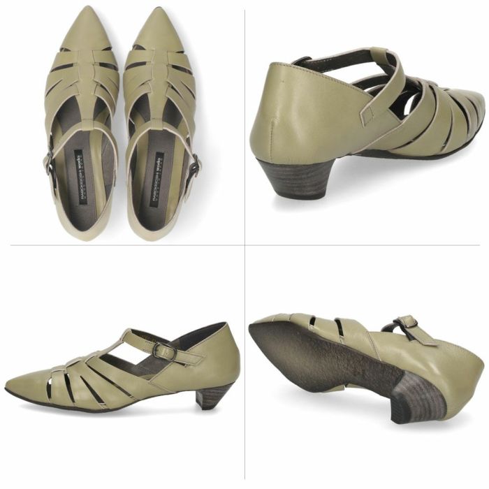 グルカシューズ レディース パンプス 黒 ローヒール 本革 ラボキゴシワークス 12767 ブラック グレー ベージュ 靴 カジュアル ミュール RABOKIGOSHI works